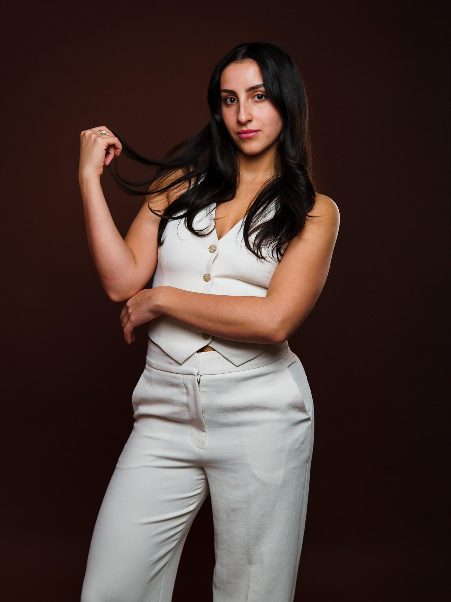 Lifestyle business portrait in Cambridge studio